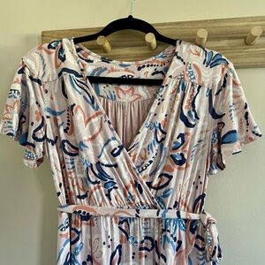 Ingrid & Isabel Maternity Flutter Sleeve Faux Wrap Knit Dress - Size XS